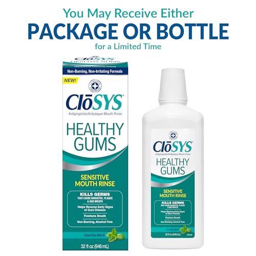 CloSYS Healthy Gums Mouthwash 32 Fl Oz, Pack of 2, Antiplaque, Anti-Gingivitis Mouthwash, Non-Burning, Non-Irritating