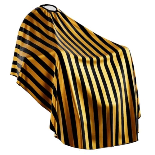 Professional Barber Cape - Hair Cutting Cape with Adjustable Neck Closure, Salon Quality Styling Cape for Hairdressers and Barbers - Gold Stripe
