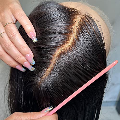 Bleached Knots 360 Full Lace Front Wigs Human Hair Glueless Lace Front Wigs Human Hair Pre Plucked 180% Density Straight Wig Invisible HD 360 Lace Front Wigs Human Hair With Adjustable Band (22inches)