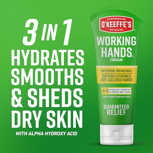 O'Keeffe's Working Hands Intense Renewal Hand Cream, 3 oz Tube (Pack of 1) - Softens and Smooths Extremely Callused, Dry Hands