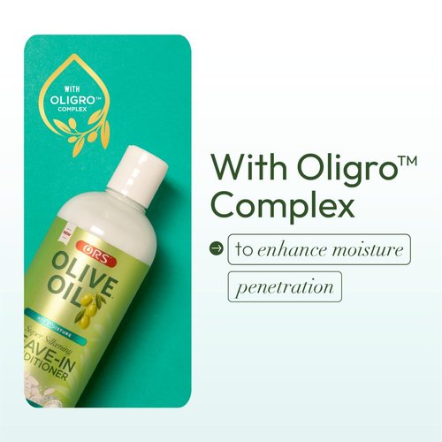 ORS Olive Oil Max Moisture Leave-In Conditioner with Rice Water and Electrolytes for Supercharged Hair Hydration 16.0 Ounces (Pack of 4)