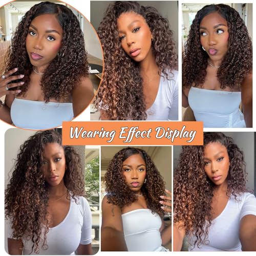 Highlight P4/27 Burmese Curly Bundles Human Hair 100% Real Human Hair Burmese Curly Bundles With Finger Curl For Quick Weave Double Weft Brown Honey Blonde Piano Color 20 22 24 Inch