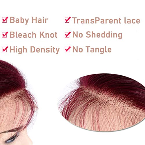 99J Burgundy Lace Front Wigs Human Hair Burgundy Curly Bob Wigs Human Hair 13x4 Lace Front Wigs Short Curly Bob Wigs Deep Curly Wigs for Black Women 12 Inch