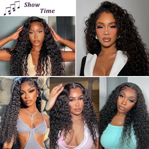 Beauty Queen 16A Water Wave Bundles Human Hair 18 20 22 Inch 100% Unprocessed Brazilian Virgin Thick Hair Weave 3 Bundles Natural Black Color
