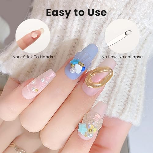 Solid Builder Gel For Nails, Clear, Nail Art for 3D Sculpting Gel Sock Off UV LED with Silicone Mold Salon DIY at Home,16g/0.56oz