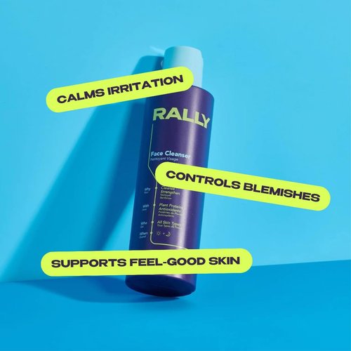 RALLY Plant-Based Gel Foaming Face Cleanser | Clean + Hydrating Formula | Gentle Daily Cleanse + Antioxidants | Derm Approved for Tweens, Teens + Athletes, 6 OZ