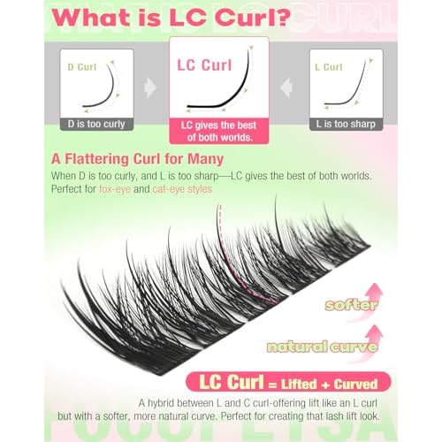 Focipeysa Wispy Lash Clusters Spiky Eyelash Clusters 10-18mm Eyelash Extensions Fox Eye Eyelash Right Left Individual Lashes Cat Eye Lashes Thin Soft Lash Extension Waterproof Lash Cluster
