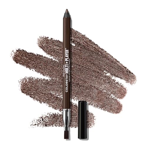 REVLON ColorStay Multiplayer Liquid-Glide Eye Pencil, Multi-Use Makeup With Blending Brush, Blends Then Sets, Creamy Texture, Waterproof, Smudge-proof, Longwearing, 402 High Stakes, 0.03 Oz