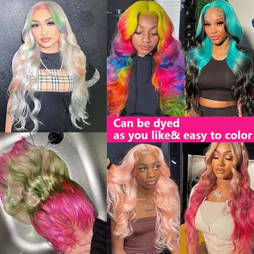 Lace Front Wigs Human Hair 13x6 Body Wave Brazilian Human Hair 200 Density Blonde Wigs Pre Plucked (613 Blonde, 30inch)