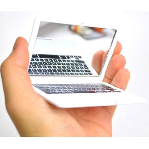 Atyhao Makeup Mirror - Polyethylene Mini Folding Pocket Laptop Computer Glass Mirror for Home and Notebook