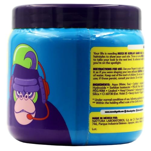 Moco de Gorila Gamer, Hair Styling Gel, Gives your Hairstyle a Long-Lasting Effect, Reactivate with Water, High Fixation, 3-Pack of 9.52 Oz Each, 3 Jars