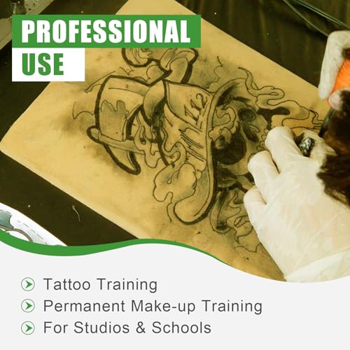 Professional Tattoo Practice Skin (3mm Thick Medical Silicone) - 5PCS 12"x8" Double-Sided Fake Skin, Realistic Texture & Reusable Tattoo Skin for Practice, with Luxury Gift Box for Artists