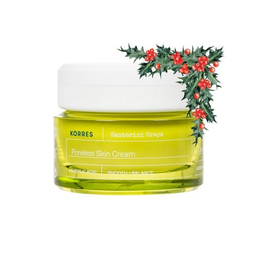 KORRES Santorini Grape Poreless Skin Care Cream, Gel Face Moisturizer with Hyaluronic acid and Salicylic Acid, Pore Minimizer, Hydration for Dry, Oily & Sensitive Skin, 1.35 fl oz Stocking Stuffer