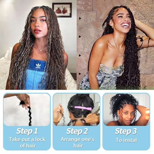 Human Braiding Hair for Boho Braids 100g 26 Inch Deep Wave Bulk Human Hair 100% Unprocessed 12A Brazilian Virgin Boho Hair for Braiding Knotless 2 Bundles/Pack Natural Color
