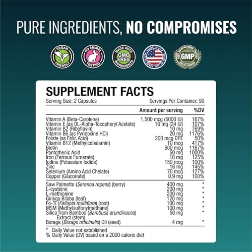 Approved Science Hairprin - Promote Hair Regrowth and Help Boost Scalp Circulation - 180 Vegan Friendly Capsules - Pack of 2