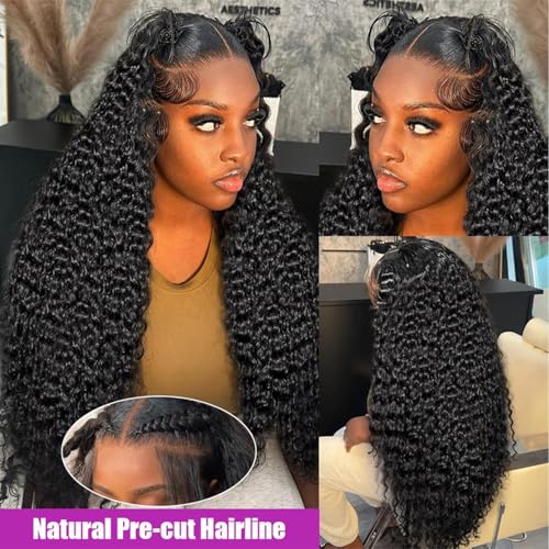 VIPbeauty 200% Density 13x6 Deep Wave Lace Front Wigs Human Hair for Women 13x6 HD Transparent Water Wave Lace Front Wigs Human Hair Pre Plucked 24inch