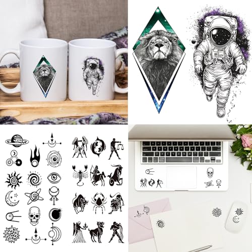 102 Sheets Halloween Tiny Temporary Tattoos Stickers, Fake Tattoos That Look Real And Last Long, Halloween Include Black Scary Wolf Lion Tiger Skeleton Skull Tattoos