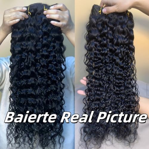 Water Wave Human Hair Bundle 26 Inch 12A Double Silky Soft Weft Curly Bundles Wet And Wavy Braidable Brazilian Hair For Women As Extensions