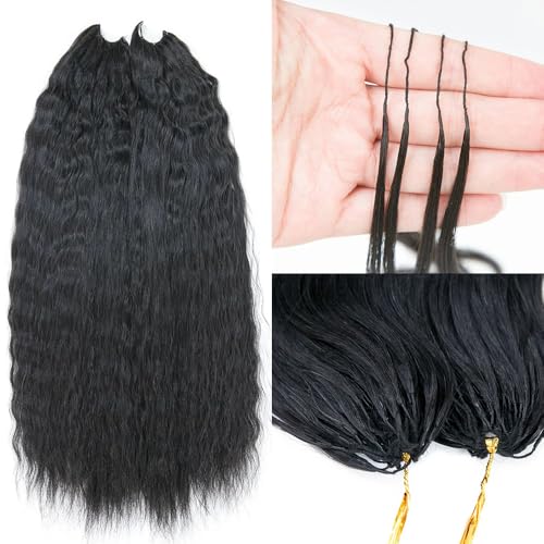 Feather Crochet Human Hair Extensions Wet and Wavy Knotless Pre-Separated Crochet Hair Extensions Human Hair With String In The Middle Braid 20inch 120g