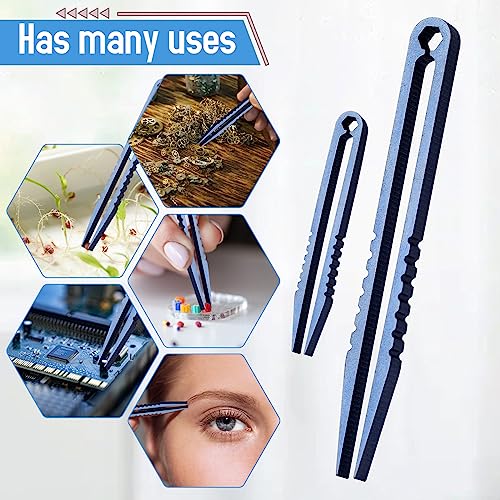 2Pcs Mini Titanium Tweezers, Portable Travel EDC Tweezers