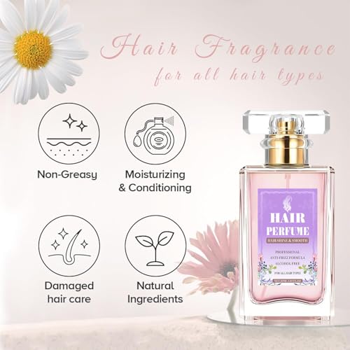 Hair Perfume for Women, Long-Lasting Hair Body Perfume Mist Spray, Honey Infused Chamomile Pheromone Hair Fragrance- Odor Remover Hair Shine Portable Fragrance Mist 1.69 fl.oz