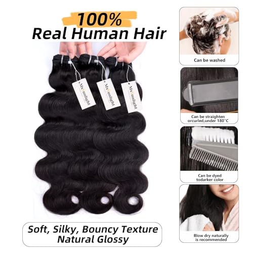 15A Raw Bundles Human Hair 100% Unprocessed Body Wave Bundles Virgin Human Hair Raw Extensions Weave NO.1 Quality One Direction Cuticles Raw Hair Can Be Dyed Bleached Thick Ends 18 20 22 Inch