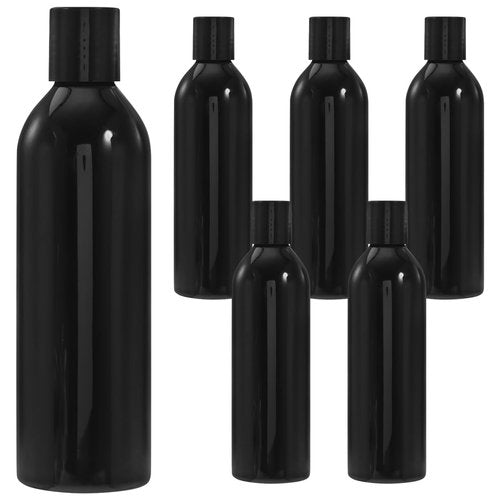 KALLORY Travel Bottles for Toiletries: 6pcs 8oz Plastic Bottles with Caps - Travel Size Containers for Shampoo Lotions Creams