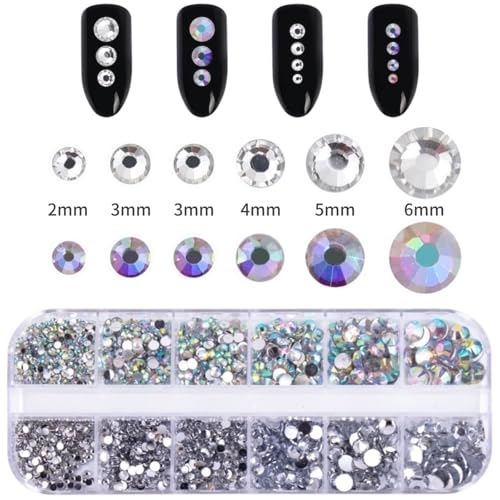 3000PCS Rhinestones with Rhinestone Picker Tool and Tweezer, Wax Pencil for Rhinestones, Gem Picker Pen Diamond Jewel Applicator, Rhinestone Tools for Bedazzling DIY Nail Art