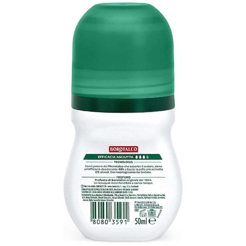 6x BOROTALCO ROBERTS Original Talc Scent Deodorant Deo Roll-on 50ml 0% Alcohol!