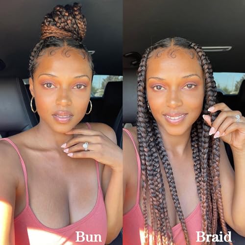 ATRAENTE Pre Stretched Braiding Hair,20 Inch Ombre Braiding Hair, Two Tone Yaki Texture Prestretched Crochet Braids Professional Synthetic Hair Extension Itch Free Hot Water Setting (20" T1B/30#)