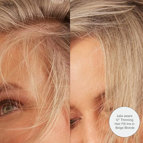 Luxy 100% Remy Human Hair Extensions for Thin Hair Thinning Hair Fill-Ins ? 6 Seamless Wefts Multi-Dimensional Color Blend - Natural-Looking Volume & Coverage 50 grams 12" Light Gray Thinning