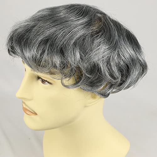 Mens Hair System for Men Toupee Human Hair Piece Fine Mono Top with NPU around Men's Wig European Hair Protesis Capilar Hombre 1B OFF Black Mix 60% Gray hair(10x8,1B/60)