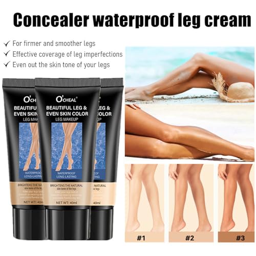 2PCS Leg Makeup Waterproof No Transfer, Leg Vein and Body Cover up Makeup for Tattoo Cover Up/Black Skin, Long Last Body Foundation (Fairest Glow, #01)