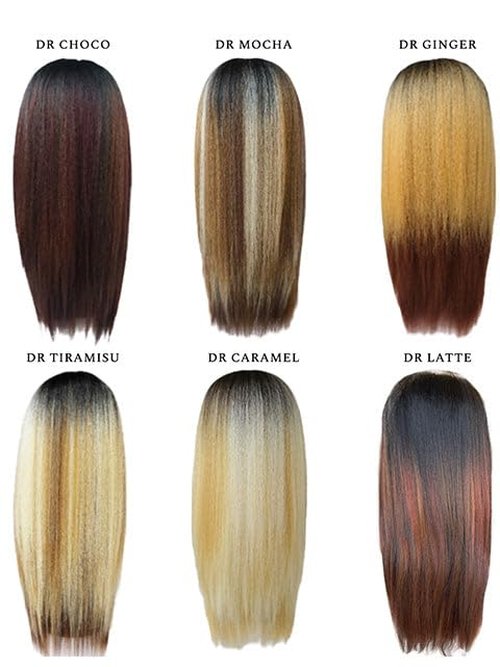 Janet Collection melt VEIL BANG HD 360 HUMAN HAIR BLEND PRIME UNIMIX Hand-Tied 13X6 Frontal with HD 360 Glueless Transparent Lace BATA Wig (COLOR #DR LATTE)