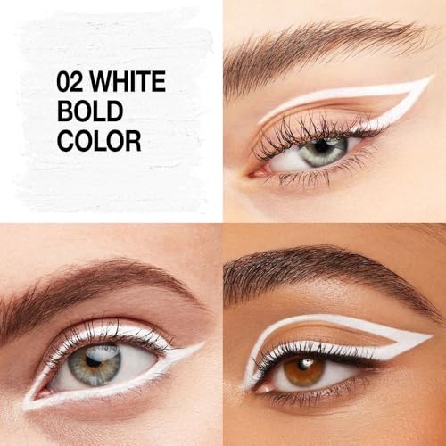 evpct White Eyeliner Pencils for Eyes, Bright White Nude Under Eye Liner Pencil Makeup Waterproof Smudge Proof, Colored Gel Waterline Eyeliner Liquid, Face Paint Stick Lipstick Pen Halloween Makeup