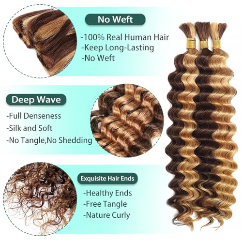 P427 Human Braiding Hair Deep Wave Bulk 12 inch Human Hair Weave 3 Bundles No Weft Brazilian Virgin Deep Curly Extensions
