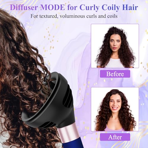 Diffuser Attachment for Dyson Airwrap, Wave Curl Diffuser With Dome Diffuse Dual Mode Attachment Compatible With Airwrap HS01/05/08, Replacement Part for No.974149-01 for Curly Coily Wavy Hair