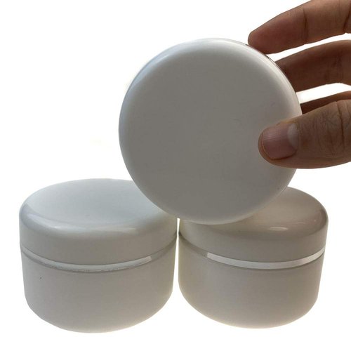 3Pcs 8 OZ (250ml) Plastic White Cosmetic Jars Lotion Containers Cream Jars with Removable Inner Liners and Dome Lids Make-up Cosmetic Containers Pot Case for Emollient Ointment Body Scrub etc