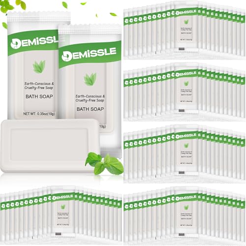 Demissle 0.35 Ounce Travel Size Soap Bars Face and Body Bar Soap Small Travel Individually Wrapped Hotel for Vacation, Hospitality Hotels, Rentals, Camping, Guest Room(200 Pcs)