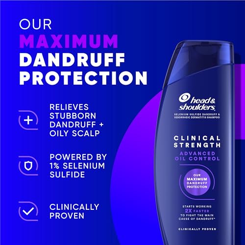 Head & Shoulders Clinical Dandruff Shampoo Twin Pack, Prescription Strength, Oil & Flake Control, Seborrheic Dermatitis Relief, Citrus, 13.5 Fl Oz Each (Set of 2)