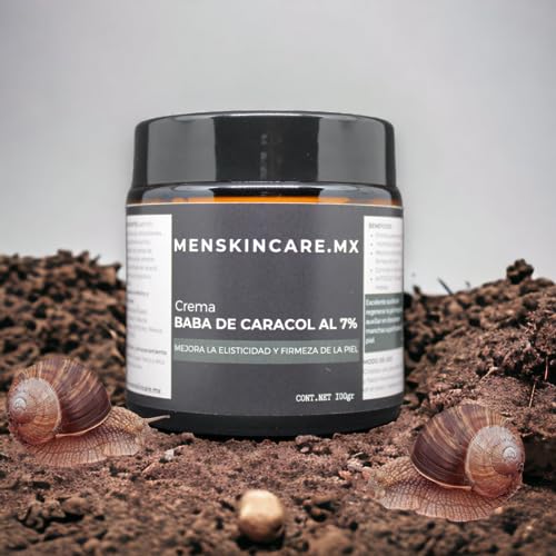 100g Snail Slime Cream for Men; regenerates damaged skin, fades blemishes, improves skin elasticity and firmness by stimulating cell renewal with 7% protein extract.