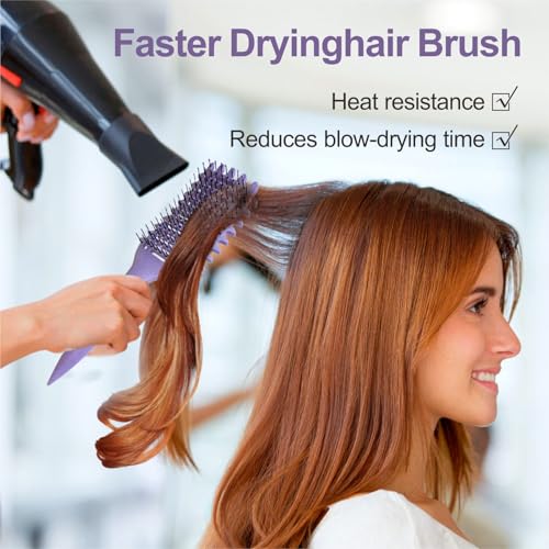 Curl Defining Brush, Vented Curly Hair Brush Defining for Shaping and Defining Curly Hair for Women and Men (Purple)