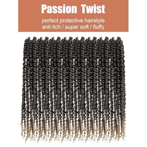 Passion Twist Hair,24 Inch Passion Twist Braiding Hair,Long Pre Looped Crochet Twist Jumbo Pre-twisted Two Strand Braids 8 Packs (T27/Ombre Honey Blonde)