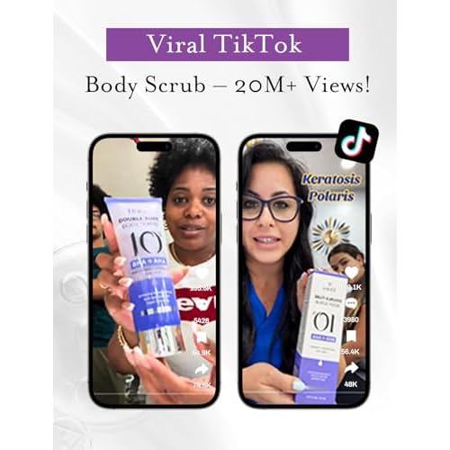 Elvira KP Bump Eraser Foot & Body Scrub, Exfoliating Scrub for Keratosis Pilaris, Smooth Skin with 10% AHA BHA & Niacinamide, Deep Moisturizing Cleanser for All Skin Types, Exfoliante para el Cuerpo