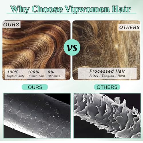 P4/27 Water Wave Bundles Human Hair 20 22 24 Inch Brown and Honey Blonde Highlight Wet and Wavy Human Hair Bundles 100% Unprocessed Brazilian Virgin Weave 3 Bundles Human Hair Extensions for Women