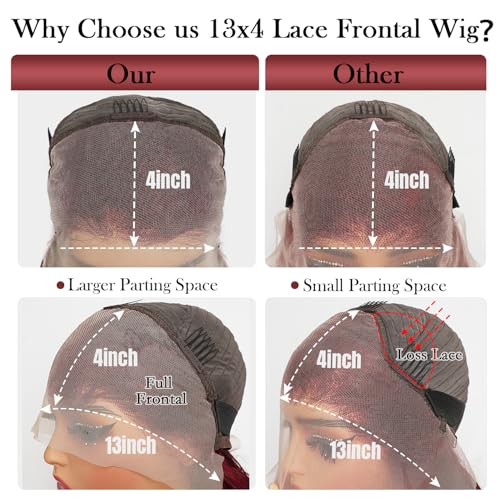 Gemlong 30 Inch 99J Burgundy Lace Front Wigs Human Hair Body Wave 13x4 HD Transparent Pre Plucked Glueless Lace Frontal Wig Human Hair 200% Density Red Wine Colored Human Hair Wigs for Women