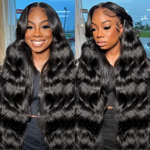 13x6 Lace Front Wigs Human Hair Body Wave Lace Front Human Hair Wigs Pre Plucked HD Lace Front Wigs 180% Density Frontal Glueless Human Hair Wigs with Baby Hair (13x6-body wave, 30INCH)