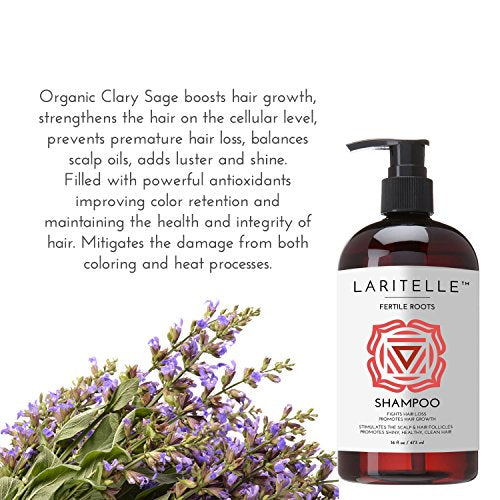 Laritelle Organic Hair Growth Set | Fertile Roots Shampoo + Conditioner + Leave-In Treatment | Follicle Stimulating Rosemary, Ginger & Clove | Anti-Hair Loss, Strengthening, Nourishing | USA made