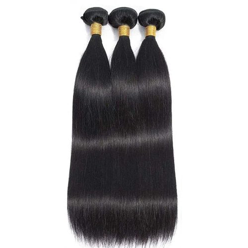 Straight Bundles Human Hair Unprocessed Virgin 3 Bundles 24 26 28 Inch Natural Black Straight Bundle Human Hair Extensions 50 Gram Per Bundle