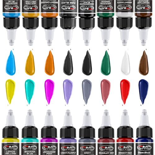 CNC Tattoo Ink Set 1/2oz (15ml) Tattoo Supply Ink USA 16 Colors Pigment Kit for Lining, Shading TI6003-15-16